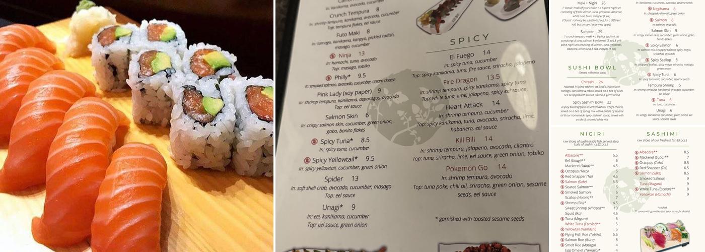 Wasabi Sushi Menu