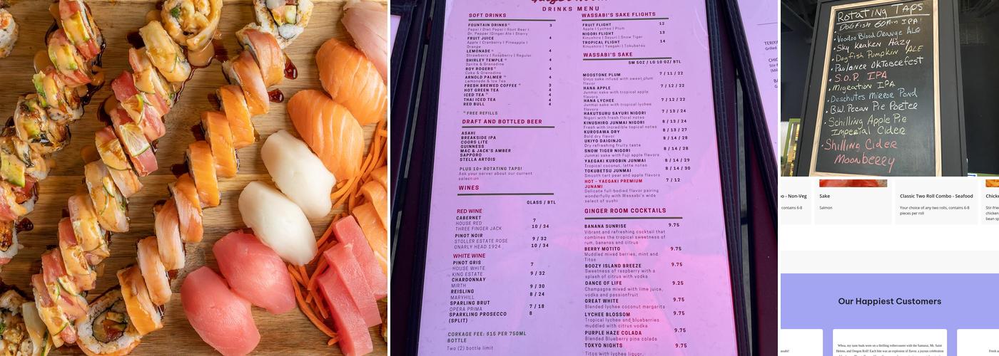Wassabi | Pan Asian Cuisine Menu