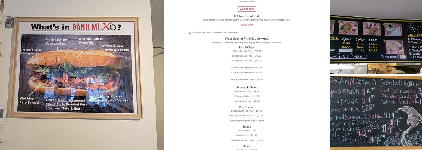 West Seattle Fish House Menu