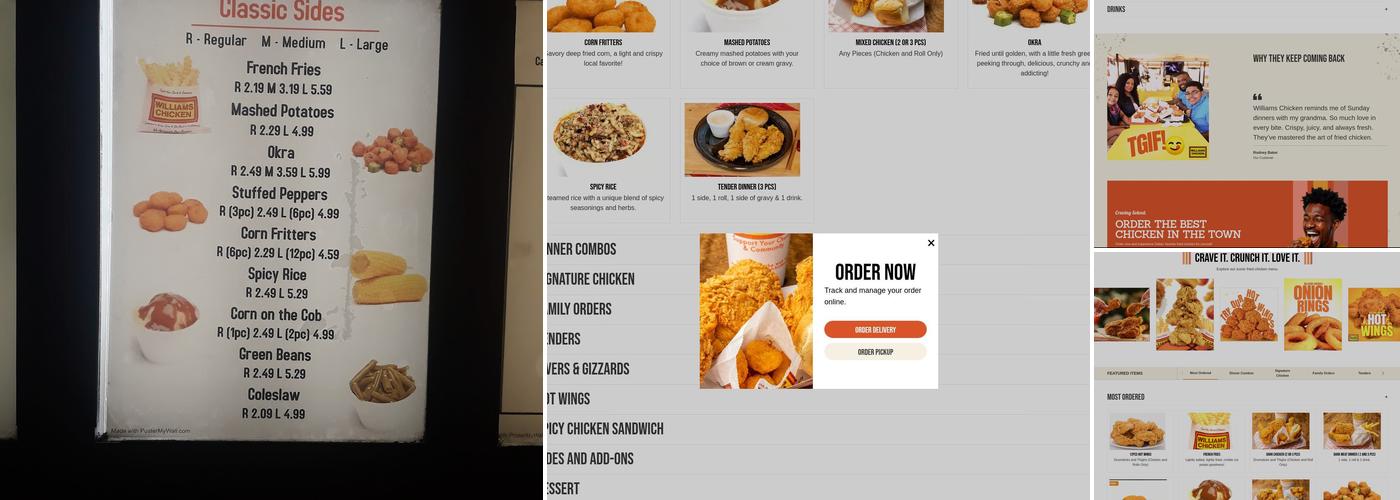Williams Fried Chicken Menu