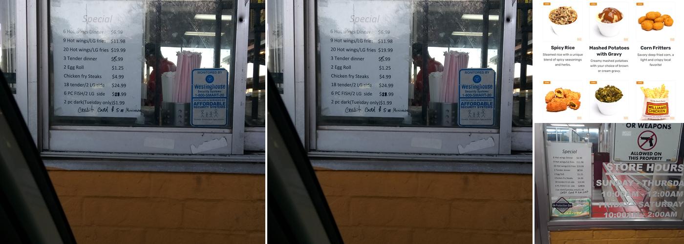 Williams Fried Chicken Menu