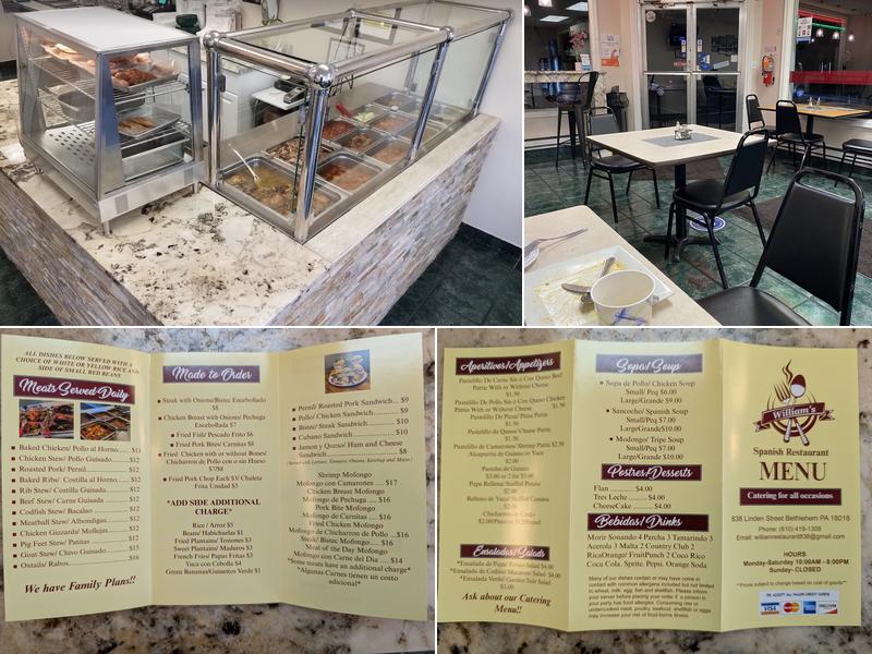 Williams Spanish Restaurant Menu