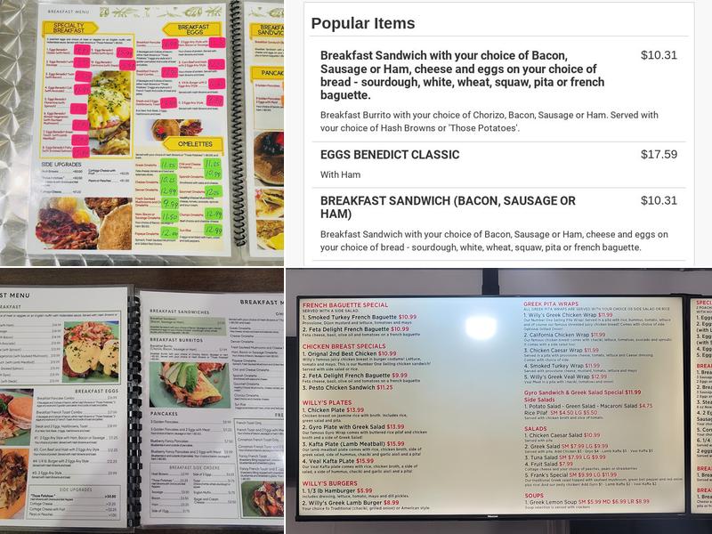 Willy's Eatery Menu