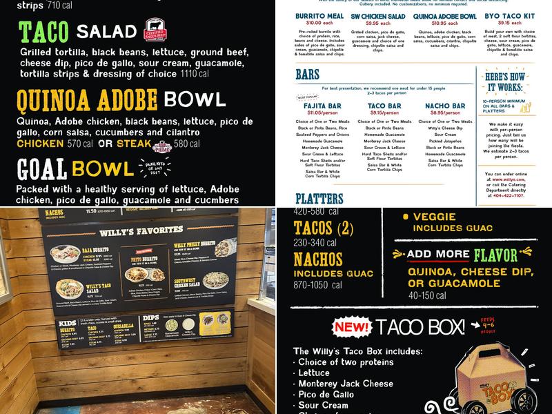 Willy's Mexicana Grill Menu