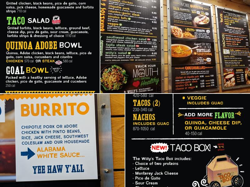 Willy's Mexicana Grill Menu