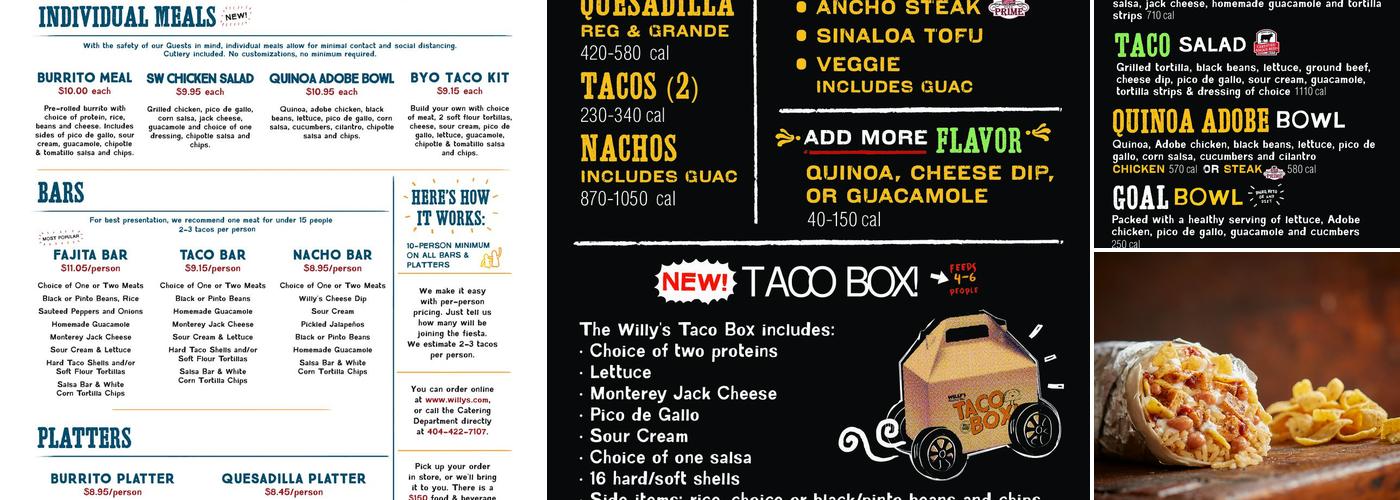 Willy's Mexicana Grill Menu