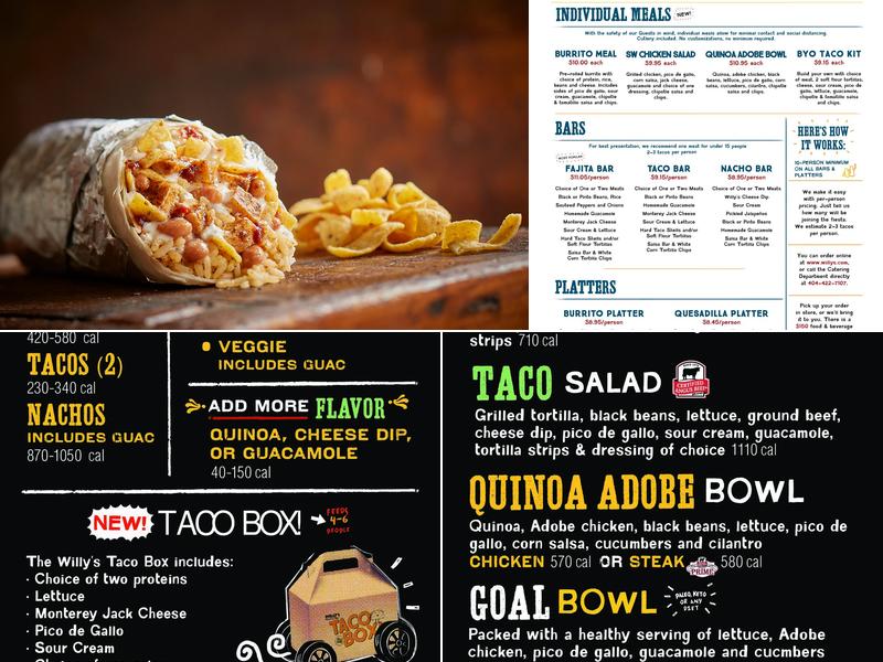 Willy's Mexicana Grill Menu