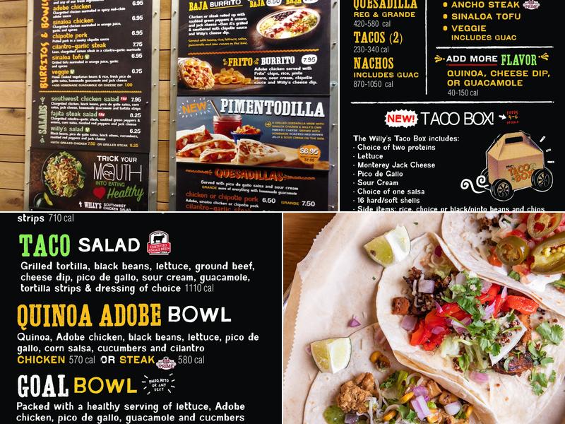 Willy's Mexicana Grill Menu