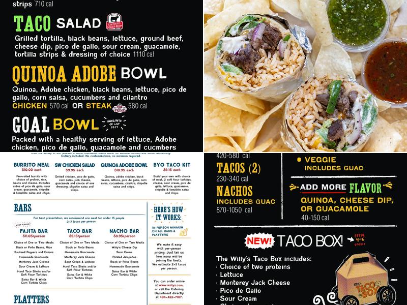Willy's Mexicana Grill Menu