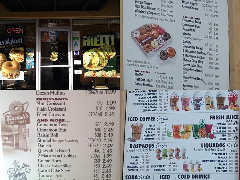 Winchell's Donut House Menu