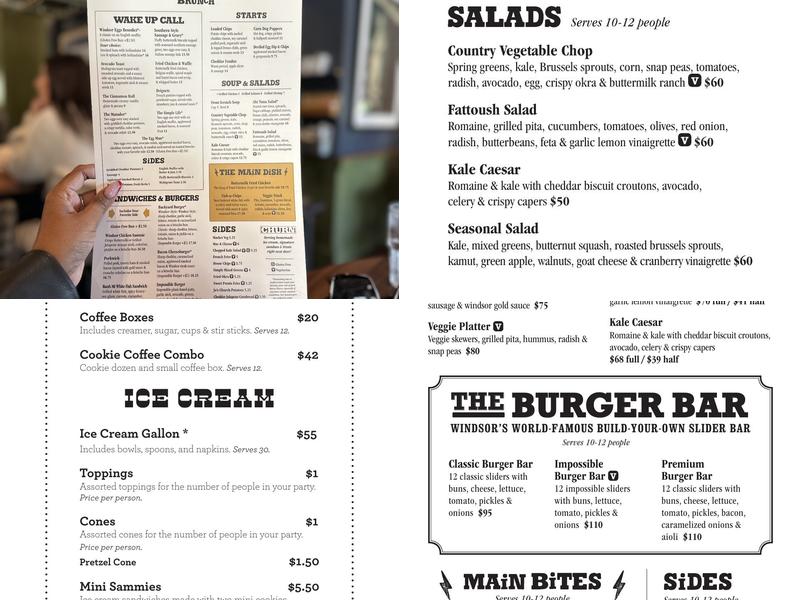 Windsor Menu