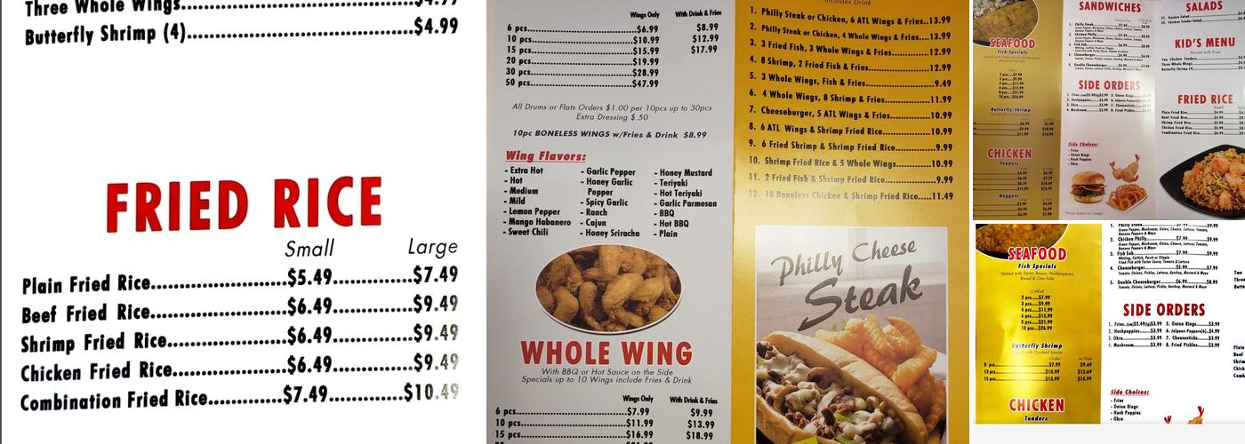 Wing City Menu
