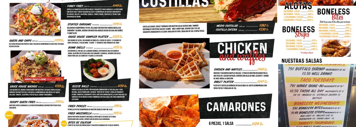 Wing Daddy's Sauce House Menu