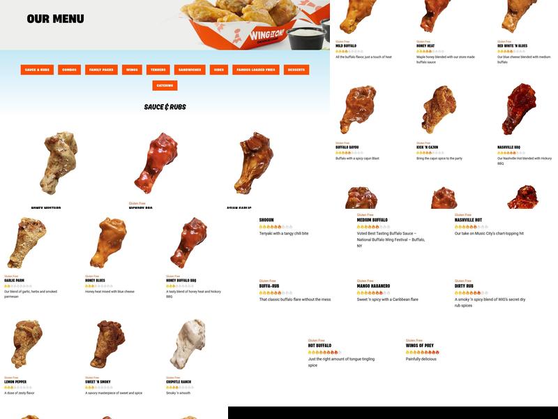 Wing It On! Menu