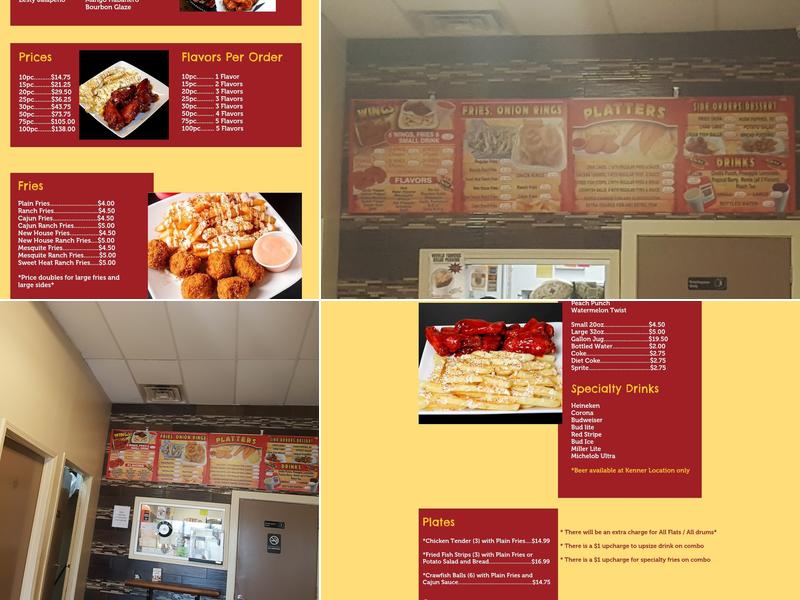 Wing Snack Express Menu