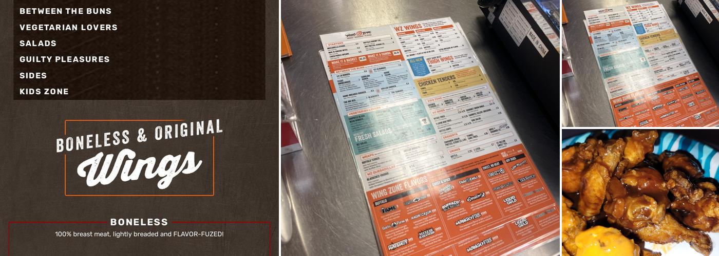 Wing Zone Menu