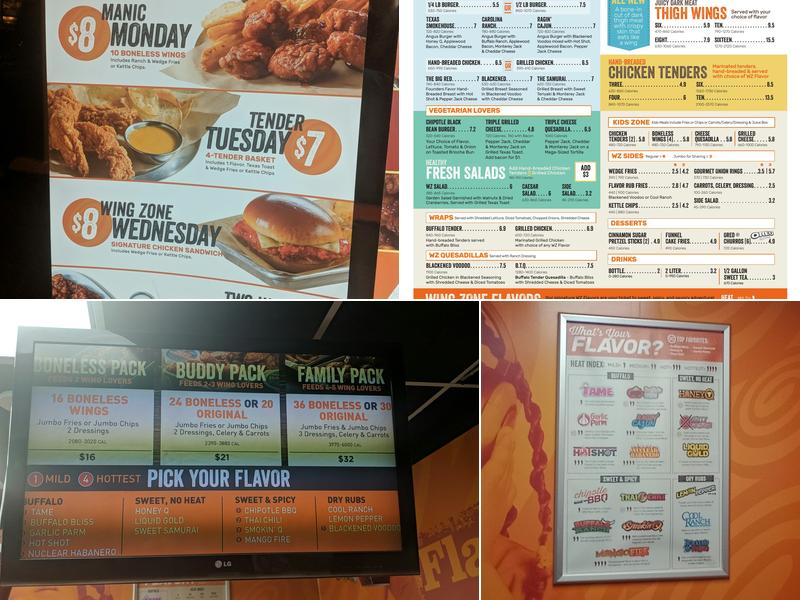 Wing Zone Menu