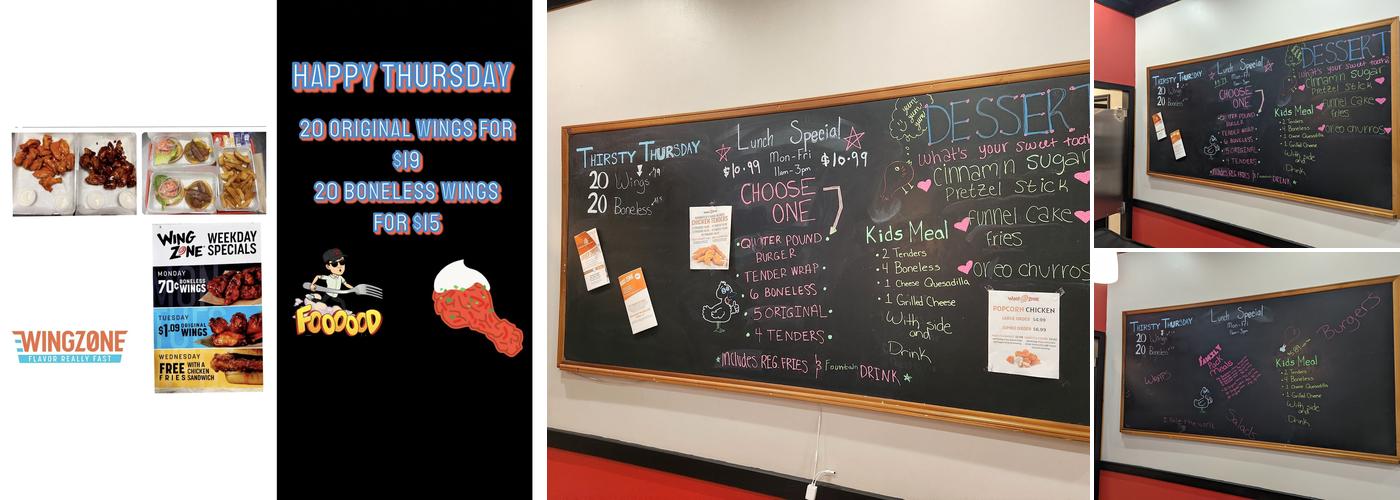 Wing Zone Menu