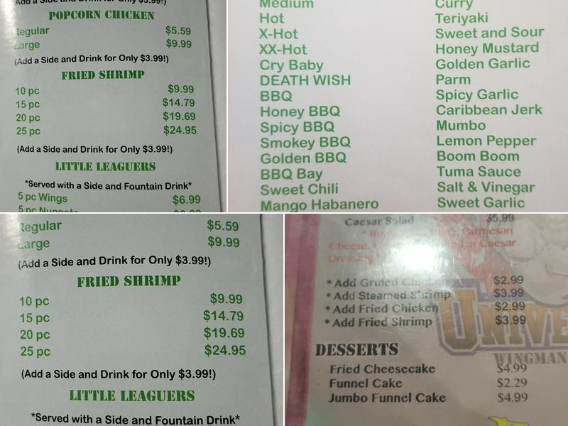 Wingman Menu