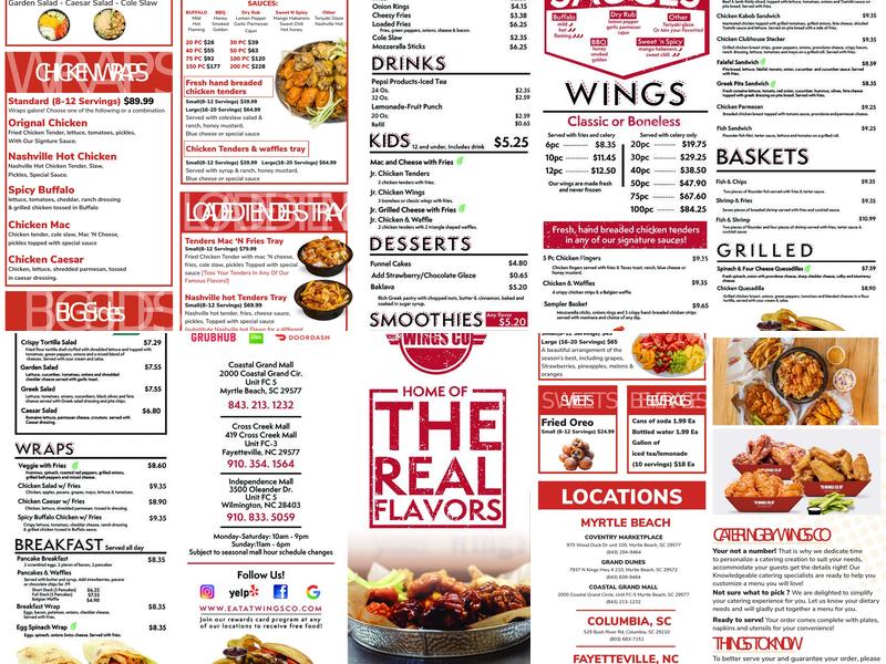 Wings CO. Menu