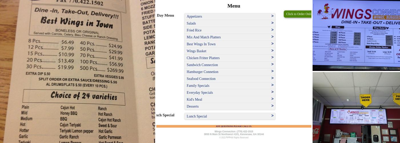 Wings Connection Menu