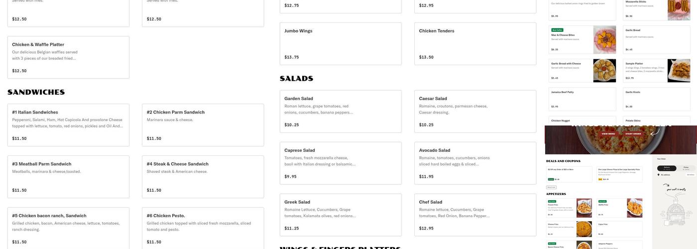 Wings Heaven & Pizza Menu