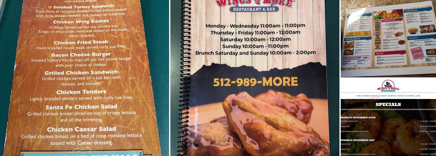 Wings 'N More Menu