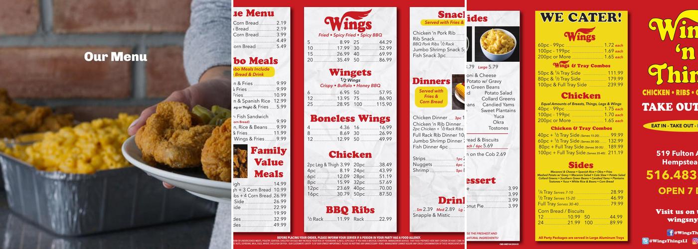 Wings n' Things Menu