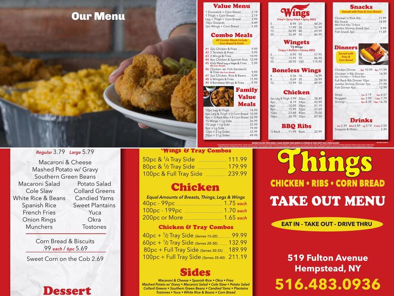 Wings n' Things Menu