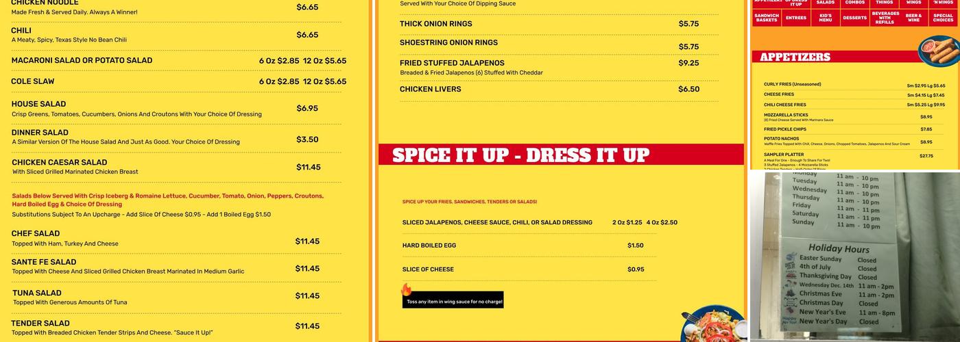 Wings 'n Things Menu