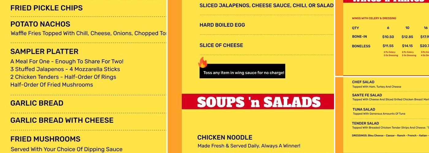 Wings 'n Things Menu