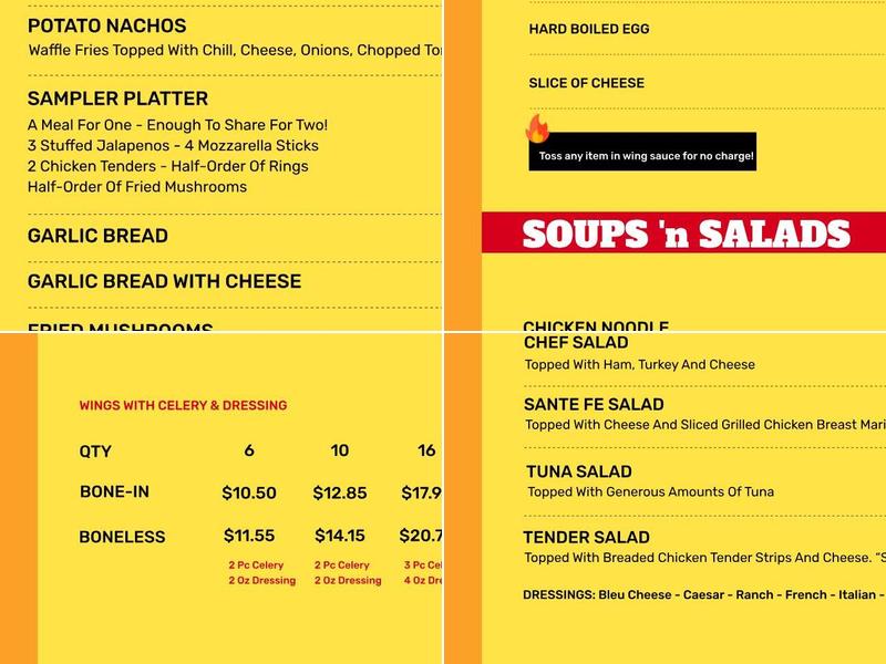 Wings 'n Things Menu