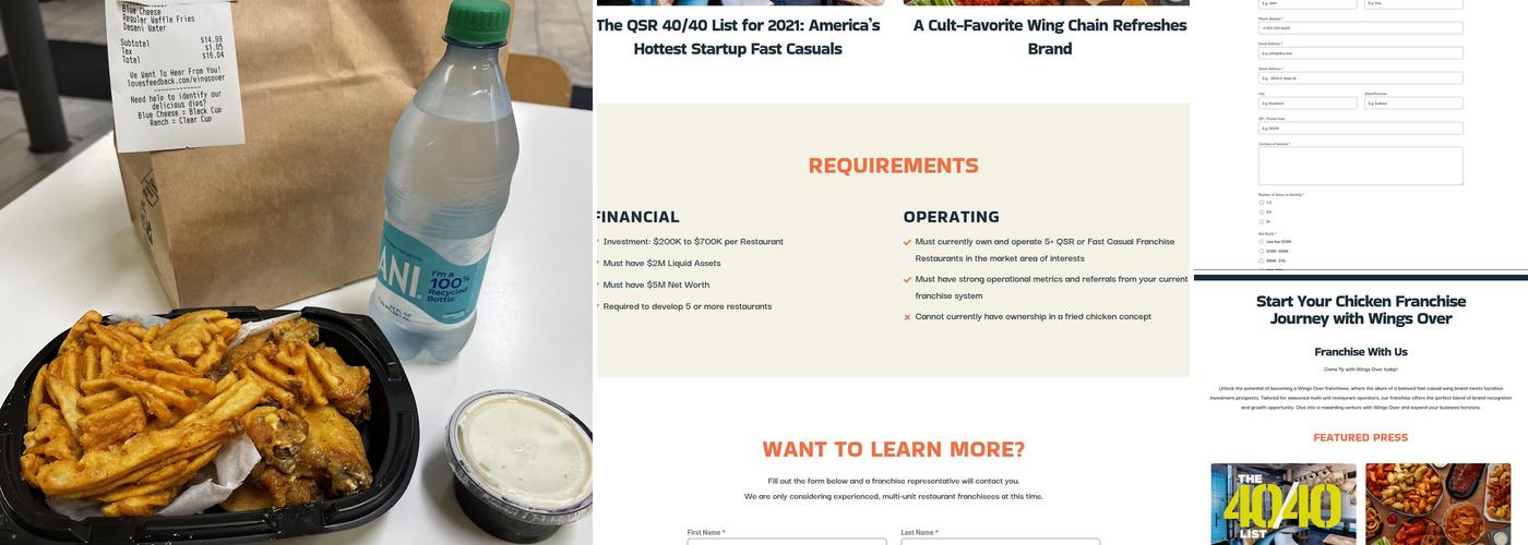 Wings Over Boston Menu