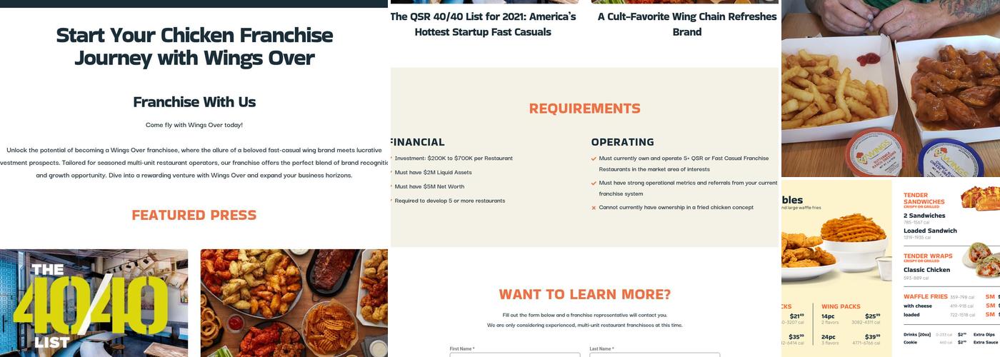 Wings over New Bedford Menu