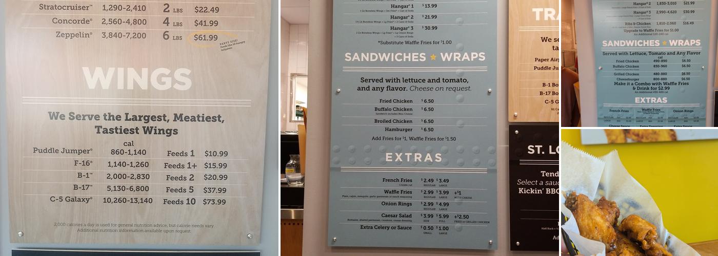 Wings Over Raleigh Menu