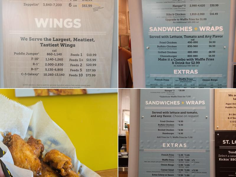 Wings Over Raleigh Menu