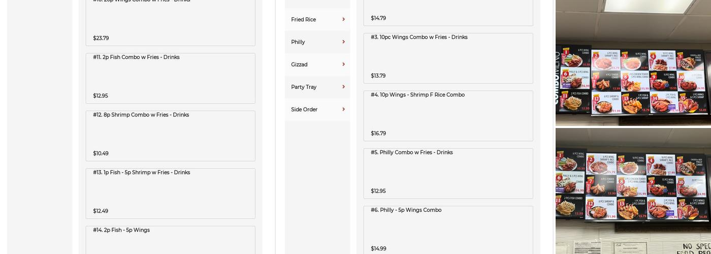 Wings & Philly Menu