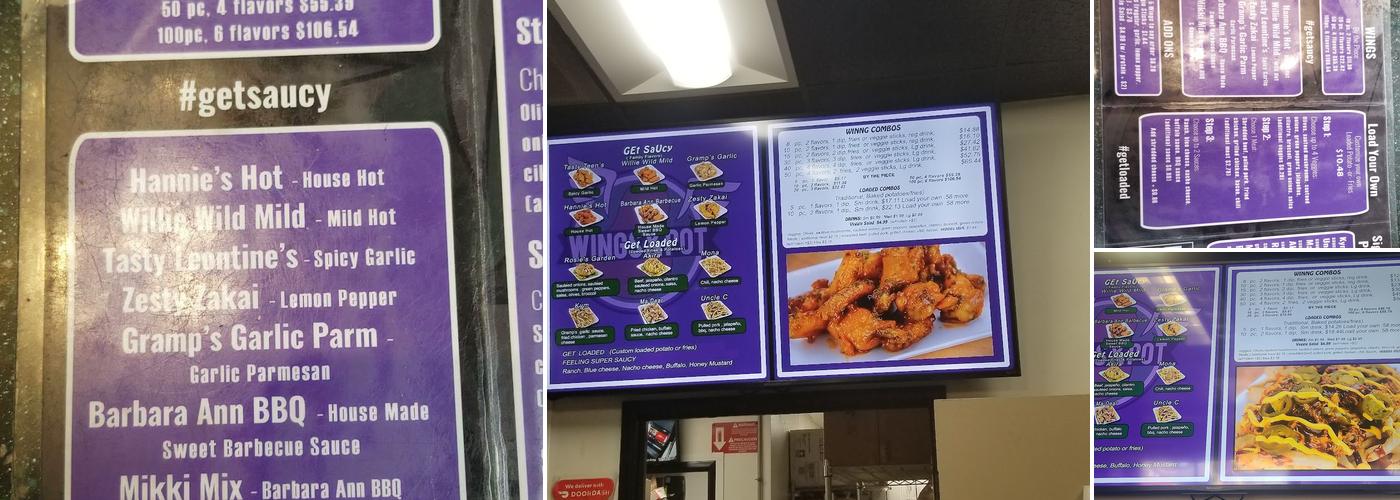 Wings & Pot Menu