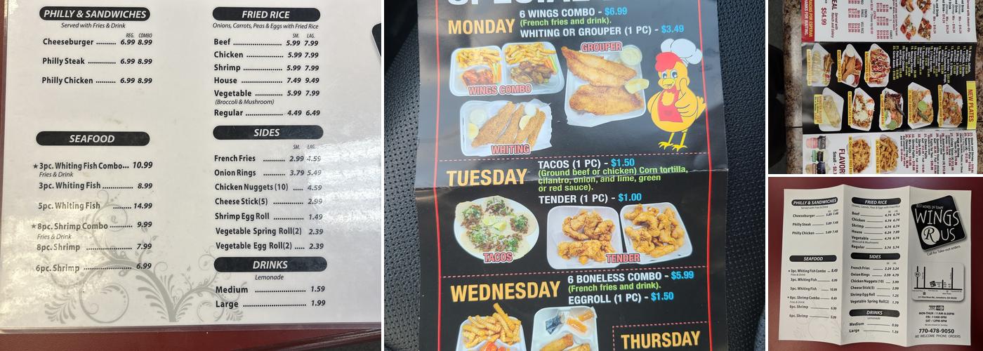 Wings R Us Menu