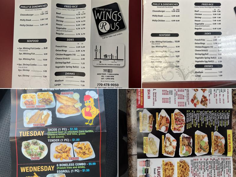 Wings R Us Menu