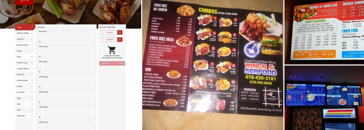 Wings & Seafood Menu