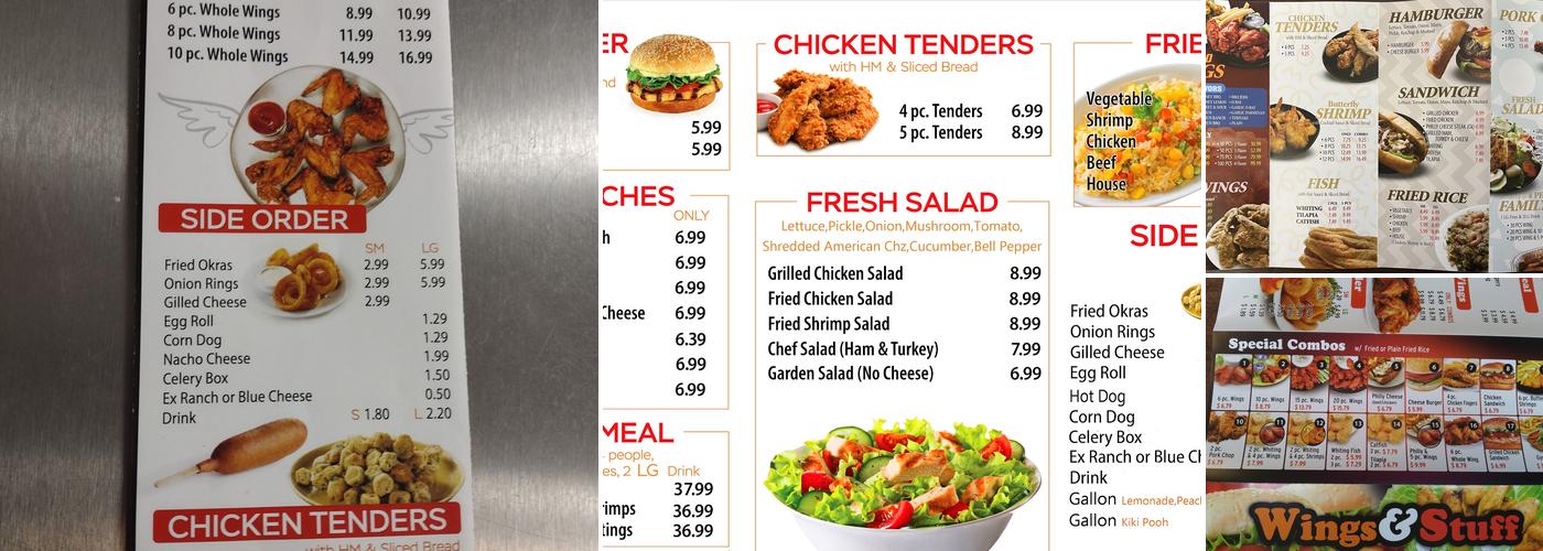 Wings & Stuff Menu