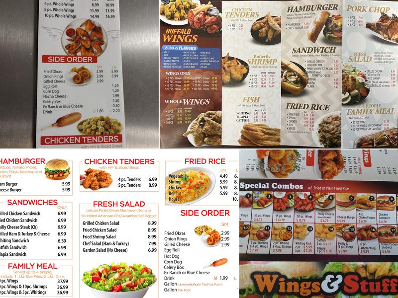 Wings & Stuff Menu