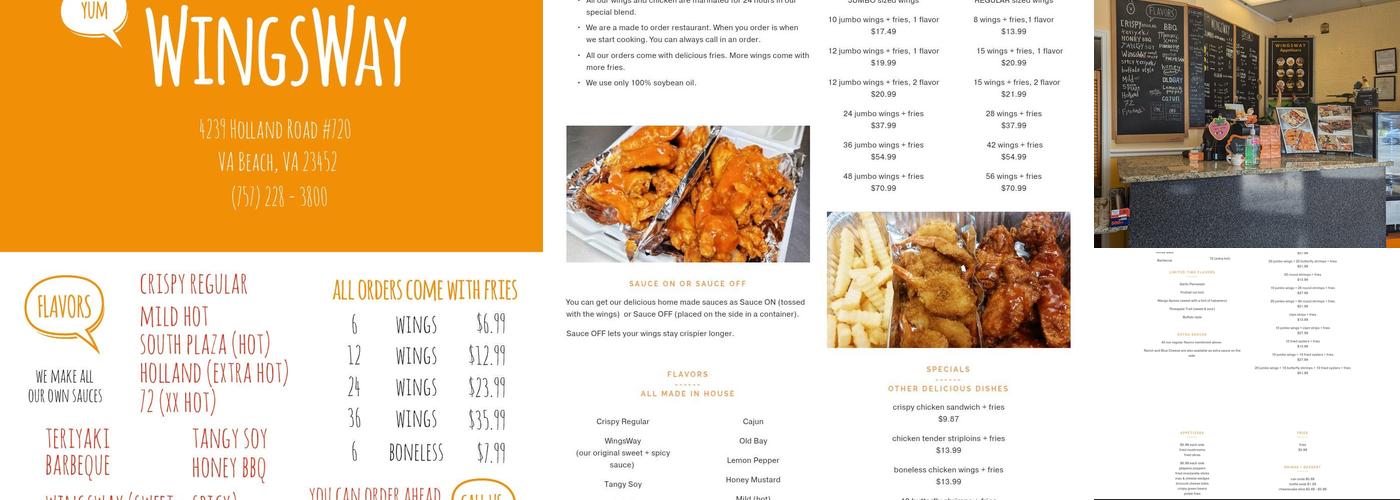 WingsWay Menu