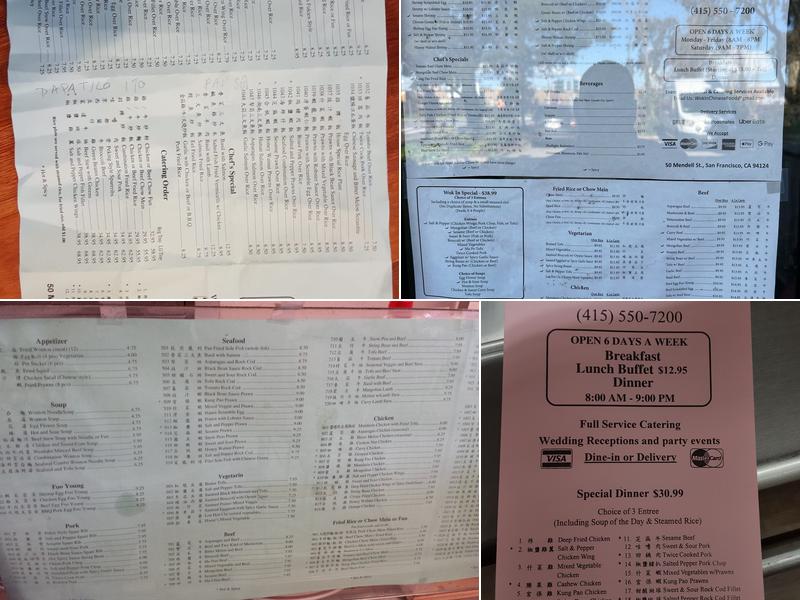 Wok-In Cafeteria Menu