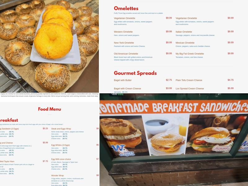 Wonder Bagels Menu
