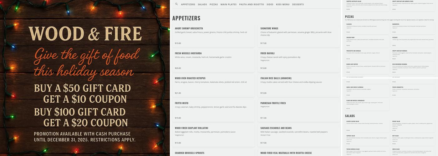 Wood & Fire Menu