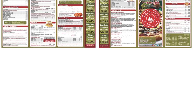Woodlawn Pizzeria & Deli Menu