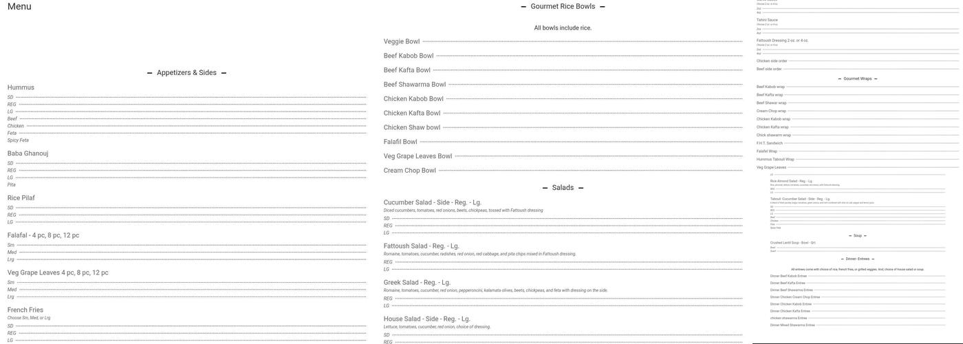 Wow Mediterranean Cuisine Express Menu