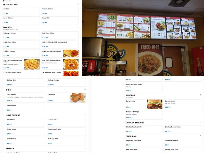 Wow Wings Menu